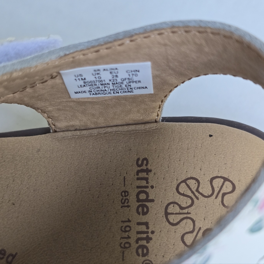 Stride Rite White Floral Kids Sandals 11 Toddler - Picture 6 of 7